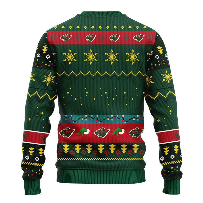 Minnesota Wild Grinch Hand Ugly Christmas Sweater