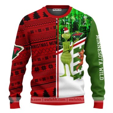 Minnesota Wild Grinch & Scooby–Doo Ugly Christmas Sweater