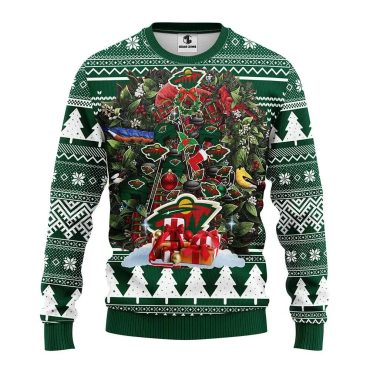 Minnesota Wild Holiday Tree Wonderland Ugly Christmas Sweater