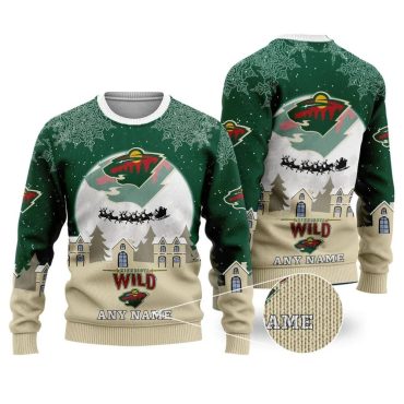 Minnesota Wild Sleigh Ride Snowfall Ugly Christmas Sweater