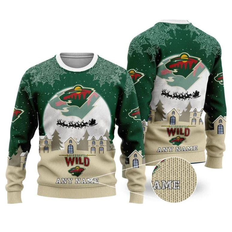 Minnesota Wild Sleigh Ride Snowfall Ugly Christmas Sweater