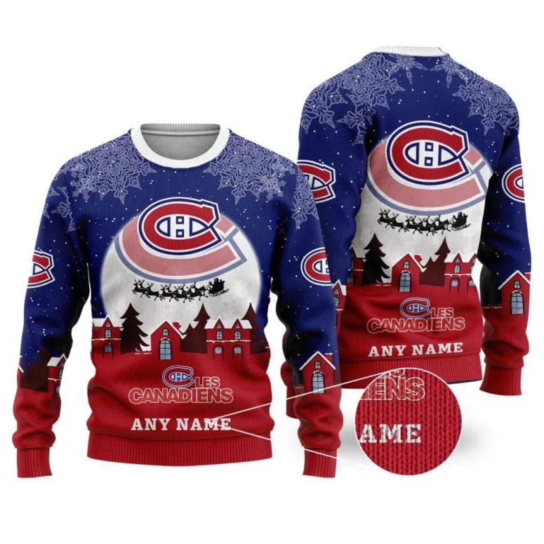 Montreal Canadiens Personalized Name Ugly Christmas Sweater