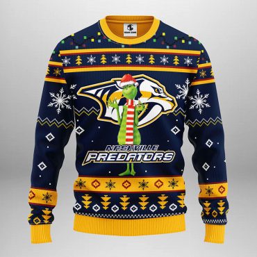 Nashville Predators Funny Grinch Ugly Christmas Sweater