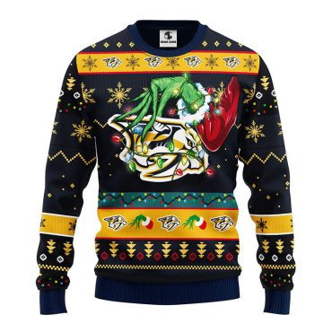Nashville Predators Grinch Hand Ugly Christmas Sweater
