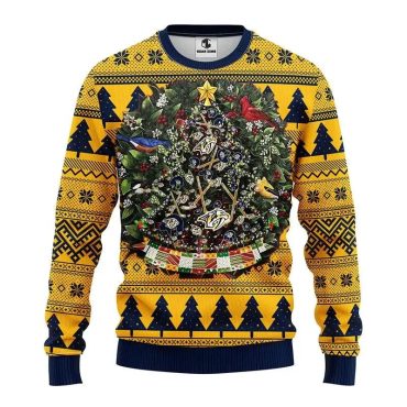 Nashville Predators Tree Ball Ugly Christmas Sweater