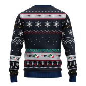 New England Patriots 12 Grinch Xmas Day Ugly Christmas Sweater Back - TeeUgly