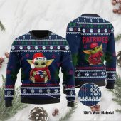 New England Patriots Baby Yoda Christmas Cheer Ugly Christmas Sweater