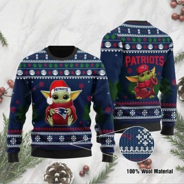 New England Patriots Baby Yoda Christmas Cheer Ugly Christmas Sweater