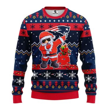 New England Patriots Dabbing Santa Claus Ugly Christmas Sweater