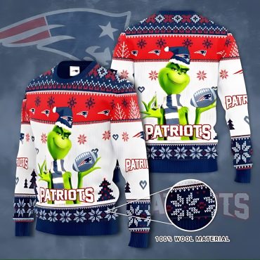 New England Patriots Funny Grinch Ugly Christmas Sweater