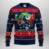 New England Patriots Grinch Hand Ugly Christmas Sweater - TeeUgly
