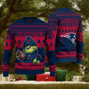 New England Patriots Grinch Holiday Cheer Ugly Christmas Sweater