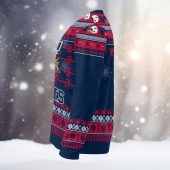 New England Patriots Mickey Mouse Santa Ugly Christmas Sweater Left - TeeUgly
