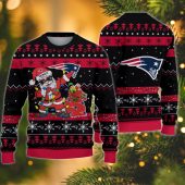 New England Patriots Santa Claus Ugly Christmas Sweater - TeeUgly
