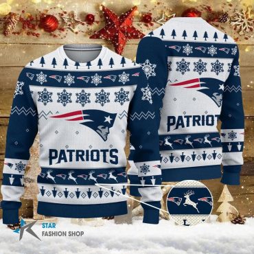New England Patriots Snowfall Classic Ugly Christmas Sweater