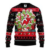New Jersey Devils 12 Grinch Xmas Day Ugly Christmas Sweater - TeeUgly