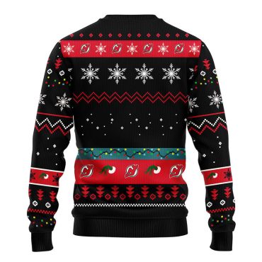 New Jersey Devils 12 Grinch Xmas Day Ugly Christmas Sweater