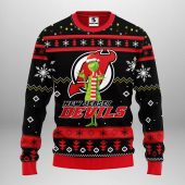 New Jersey Devils Funny Grinch Ugly Christmas Sweater - TeeUgly