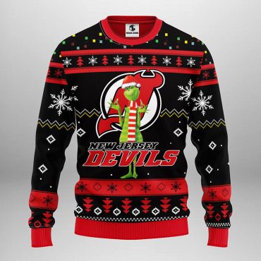 New Jersey Devils Funny Grinch Ugly Christmas Sweater
