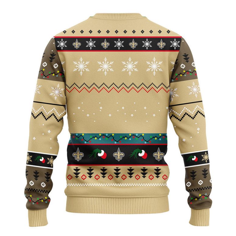 New Orleans Saints 12 Grinch Xmas Day Ugly Christmas Sweater