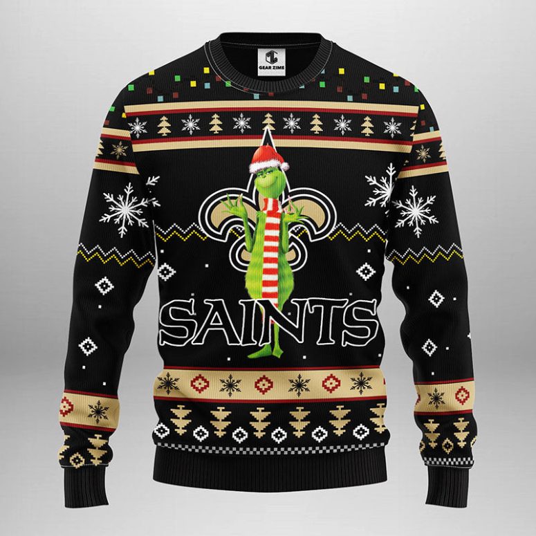 New Orleans Saints Funny Grinch Ugly Christmas Sweater