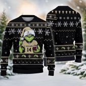 New Orleans Saints Grinch Christmas Touchdown Ugly Christmas Sweater - TeeUgly