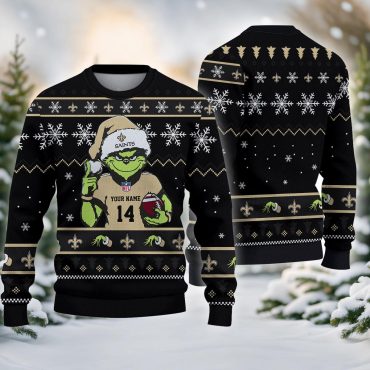 New Orleans Saints Grinch Christmas Touchdown Ugly Christmas Sweater