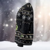 New Orleans Saints Grinch Christmas Touchdown Ugly Christmas Sweater Left - TeeUgly