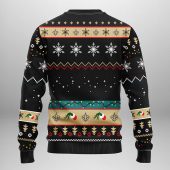 New Orleans Saints Grinch Hand Ugly Christmas Sweater Back - TeeUgly