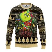 New Orleans Saints Grinch Hug Ugly Christmas Sweater - TeeUgly
