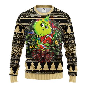 New Orleans Saints Grinch Hug Ugly Christmas Sweater