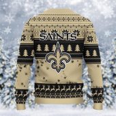 New Orleans Saints Grinch Stolen Ugly Christmas Sweater Back - TeeUgly