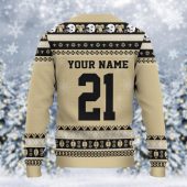 New Orleans Saints Mickey Mouse Santa Ugly Christmas Sweater Back - TeeUgly