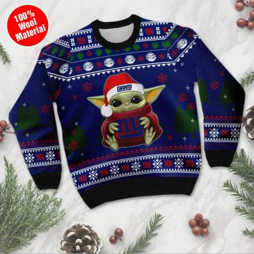 New York Giants Baby Yoda Christmas Cheer Ugly Christmas Sweater
