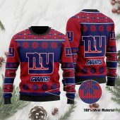 New York Giants Classic Snowflake Pattern Ugly Christmas Sweater
