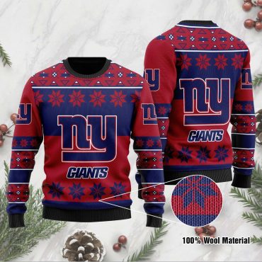 New York Giants Classic Snowflake Pattern Ugly Christmas Sweater