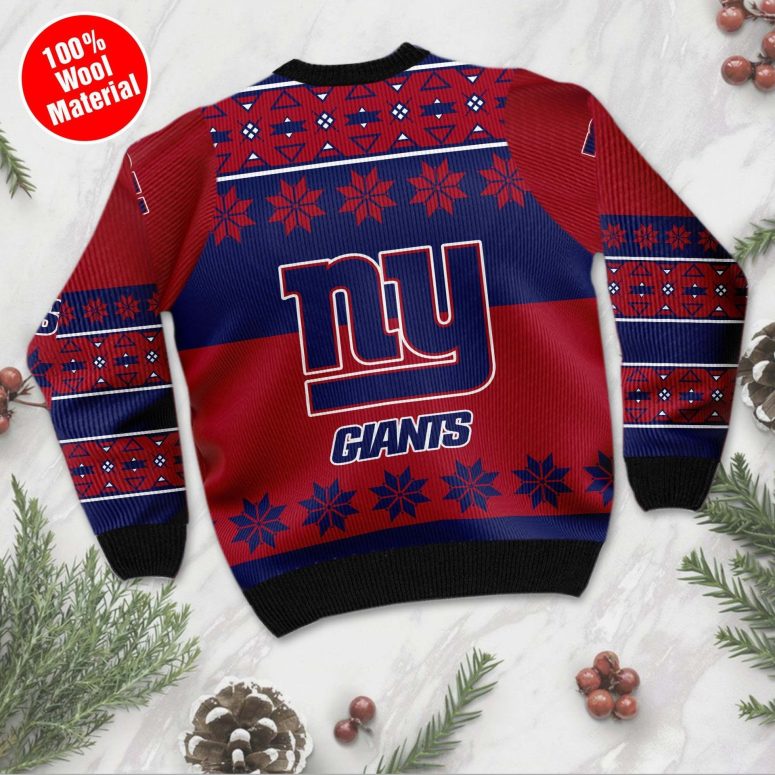 New York Giants Classic Snowflake Pattern Ugly Christmas Sweater
