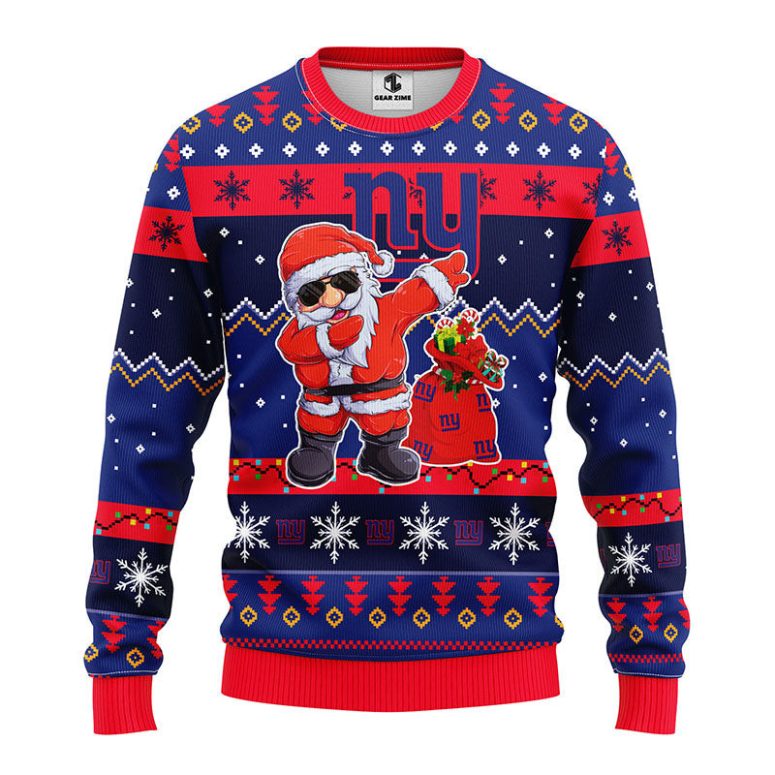 New York Giants Dabbing Santa Claus Ugly Christmas Sweater