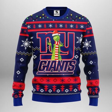 New York Giants Funny Grinch Ugly Christmas Sweater