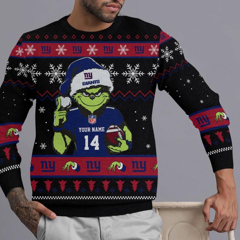 New York Giants Grinch Christmas Cheer Ugly Christmas Sweater