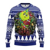 New York Giants Grinch Hug Ugly Christmas Sweater - TeeUgly