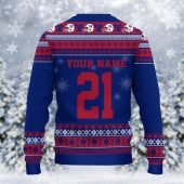 New York Giants Mickey Mouse Santa Ugly Christmas Sweater Back - TeeUgly