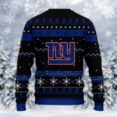 New York Giants Santa Claus Ugly Christmas Sweater Back - TeeUgly