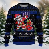 New York Giants Santa Claus Ugly Christmas Sweater Front - TeeUgly