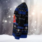 New York Giants Santa Claus Ugly Christmas Sweater Left - TeeUgly