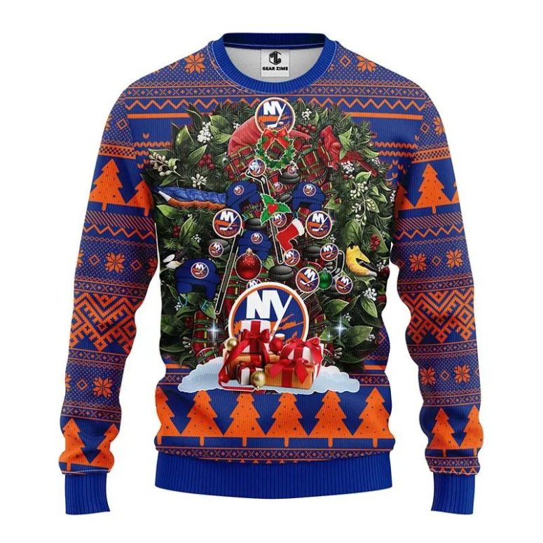 New York Islanders  Big Tree Christmas Ugly Sweater