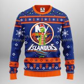 New York Islanders Funny Grinch Ugly Christmas Sweater - TeeUgly