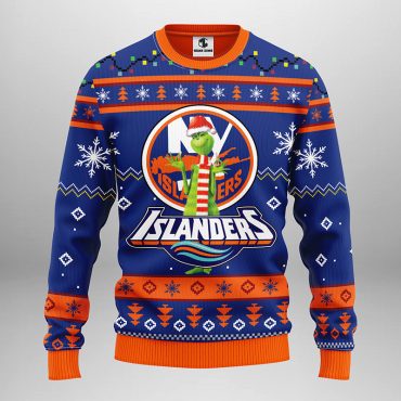 New York Islanders Funny Grinch Ugly Christmas Sweater