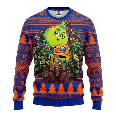 New York Islanders Grinch Hug Ugly Christmas Sweater