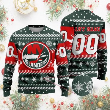 New York Islanders Personalized Name & Number Ugly Christmas Sweater